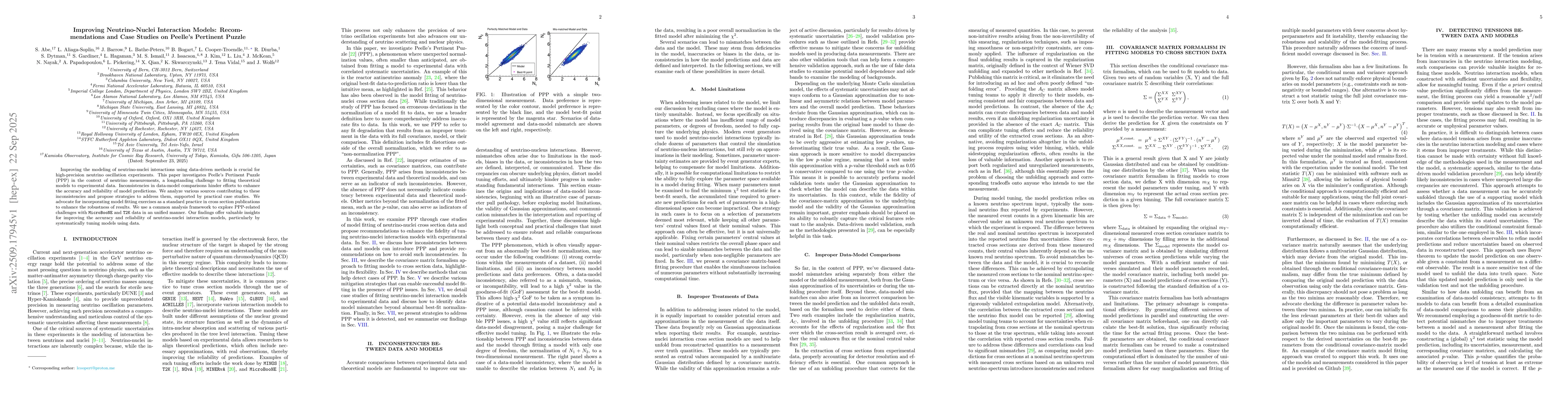 Thumbnail for Improving Neutrino-Nuclei Interaction Models: Recommendations and Case
  Studies on Peelle's Pertinent Puzzle