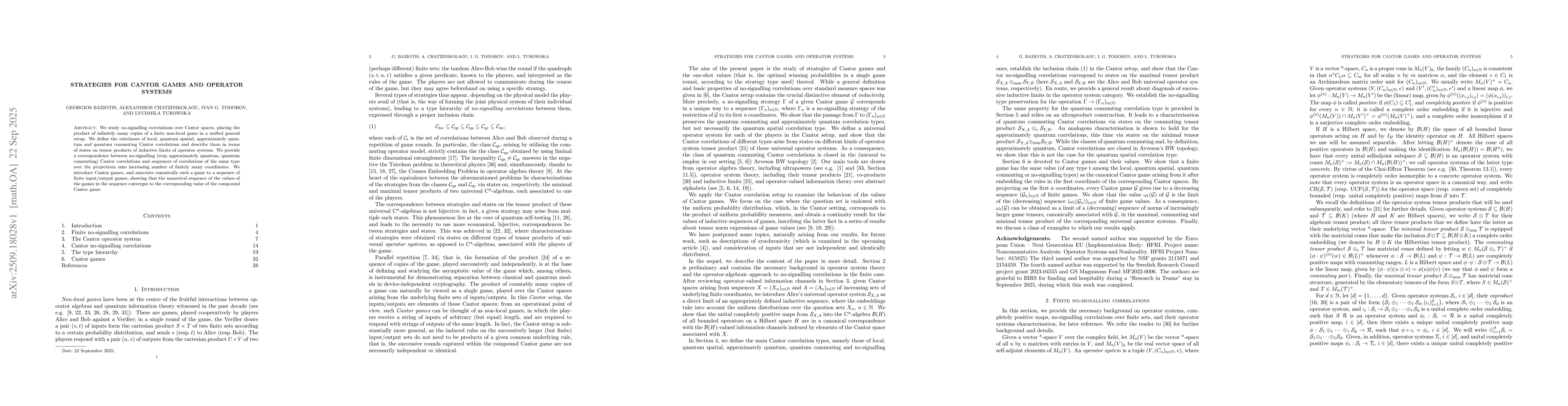 Thumbnail for Strategies for Cantor games and Operator systems