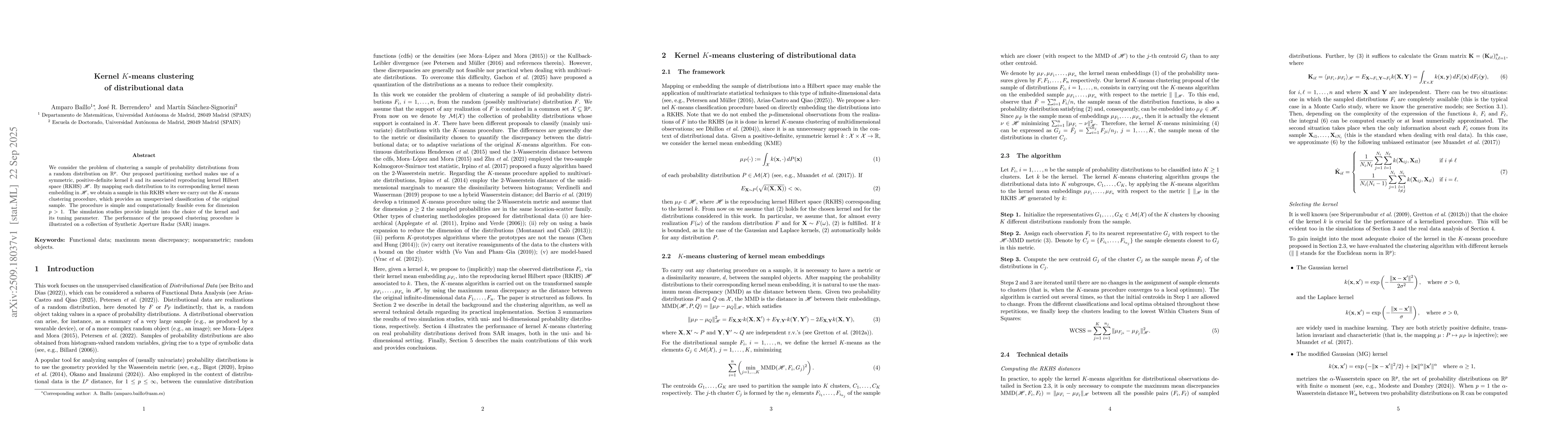 Thumbnail for Kernel K-means clustering of distributional data