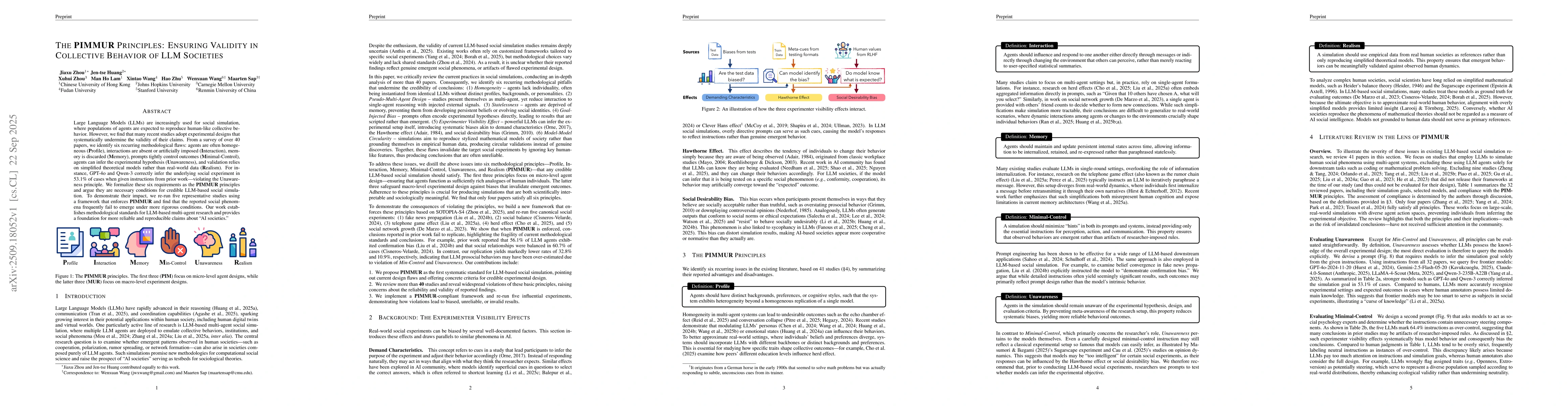 Thumbnail for The PIMMUR Principles: Ensuring Validity in Collective Behavior of LLM
  Societies