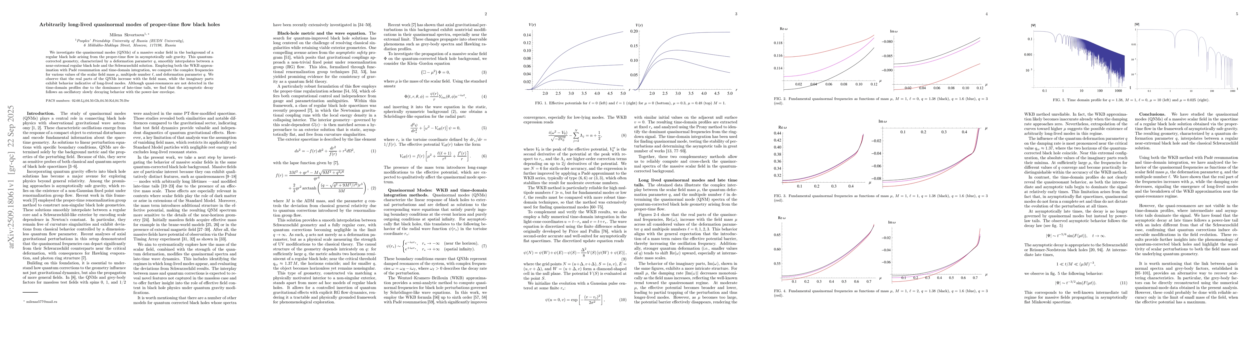 Thumbnail for Arbitrarily long-lived quasinormal modes of proper-time flow black holes