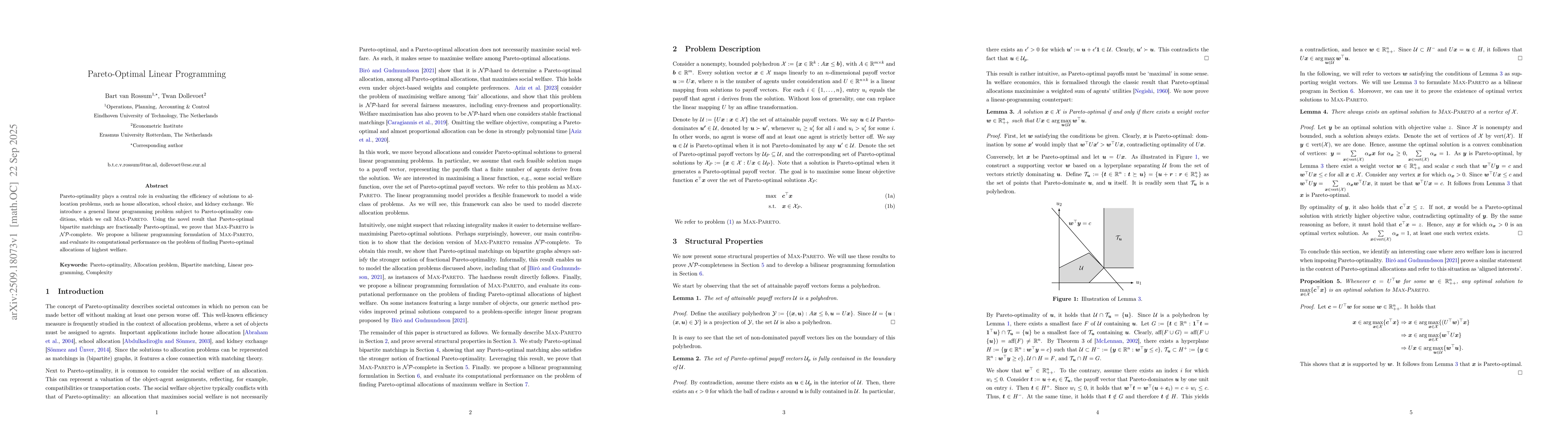 Thumbnail for Pareto-Optimal Linear Programming