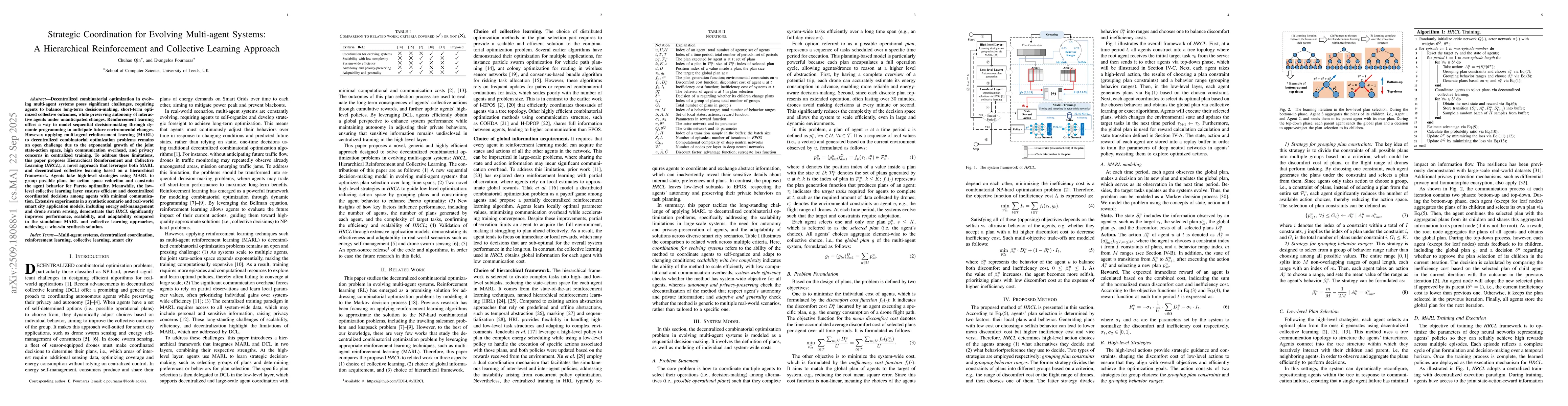 Thumbnail for Strategic Coordination for Evolving Multi-agent Systems: A Hierarchical
  Reinforcement and Collective Learning Approach