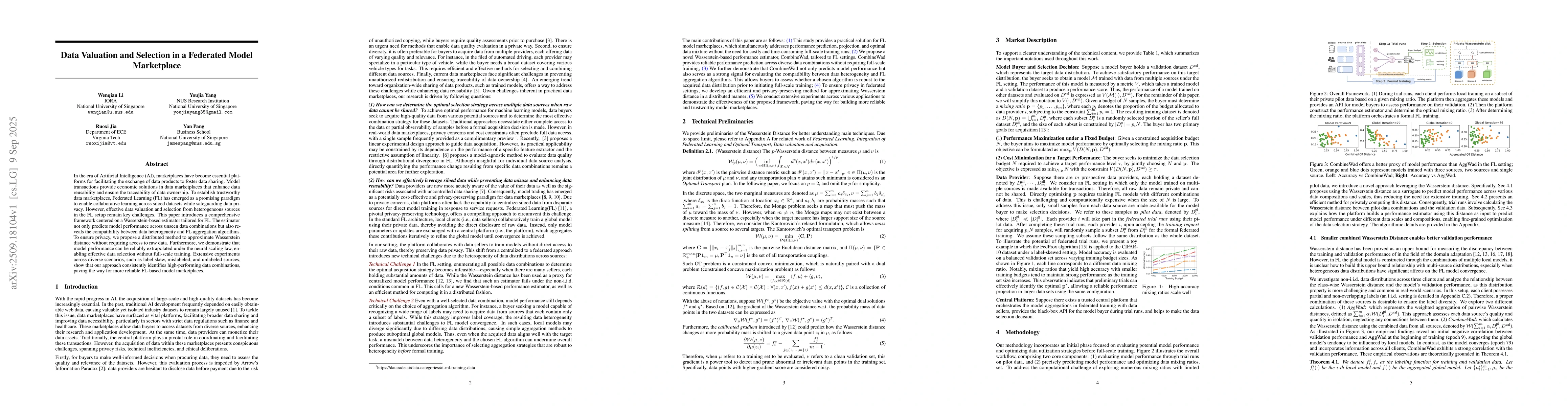 Thumbnail for Data Valuation and Selection in a Federated Model Marketplace