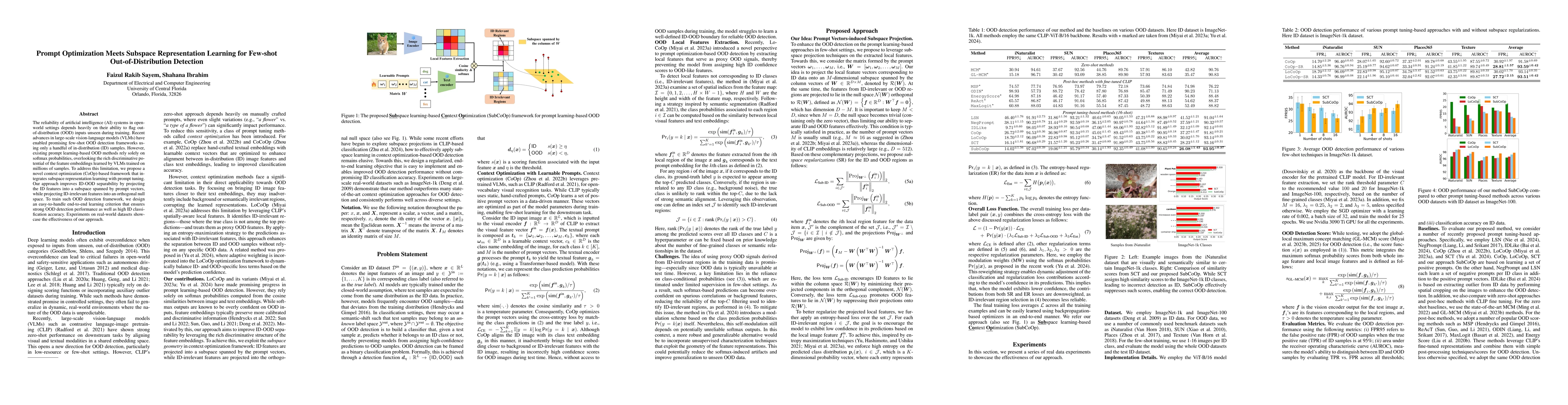 Thumbnail for Prompt Optimization Meets Subspace Representation Learning for Few-shot
  Out-of-Distribution Detection