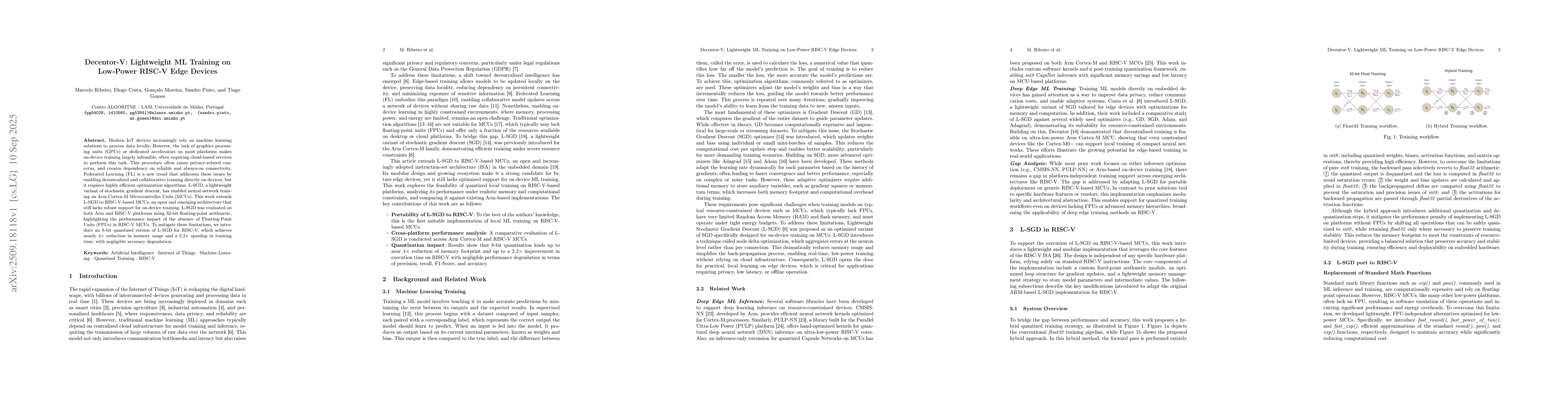 Thumbnail for Decentor-V: Lightweight ML Training on Low-Power RISC-V Edge Devices