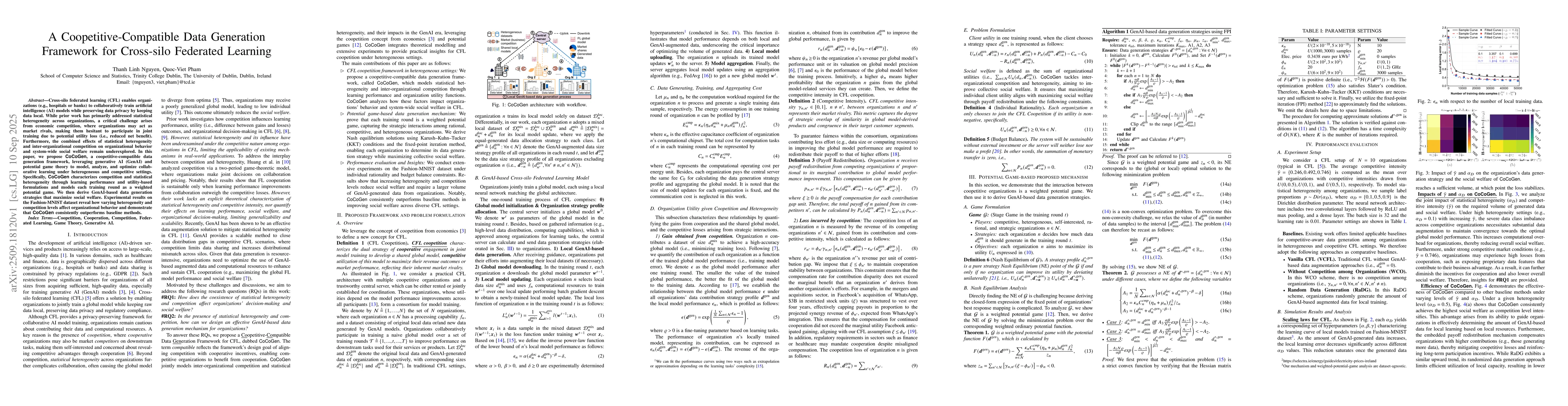 Thumbnail for A Coopetitive-Compatible Data Generation Framework for Cross-silo
  Federated Learning