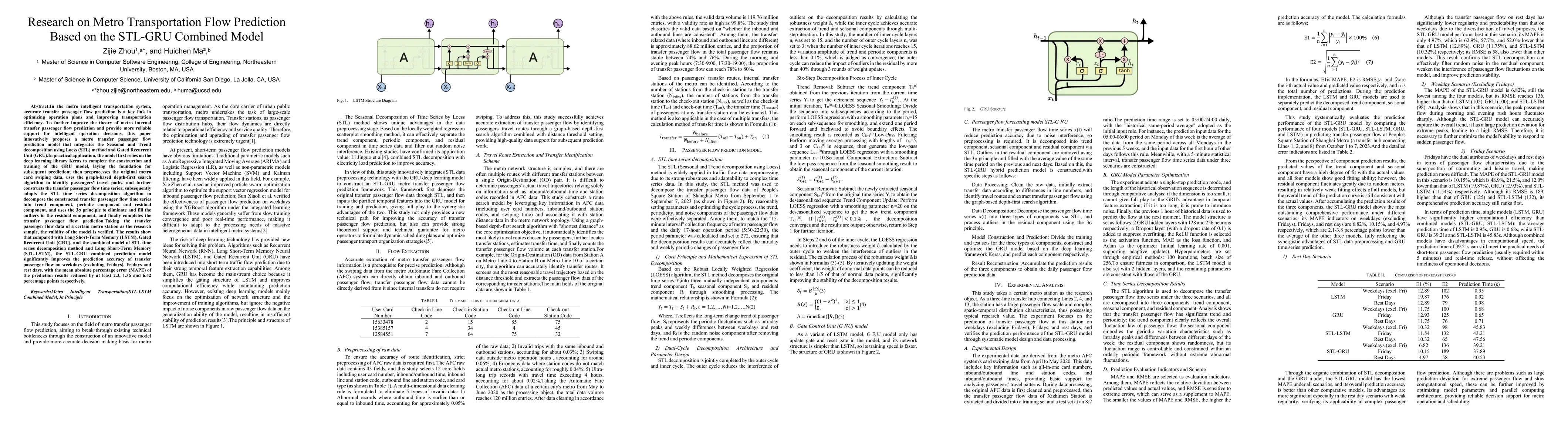 Thumbnail for Research on Metro Transportation Flow Prediction Based on the STL-GRU
  Combined Model
