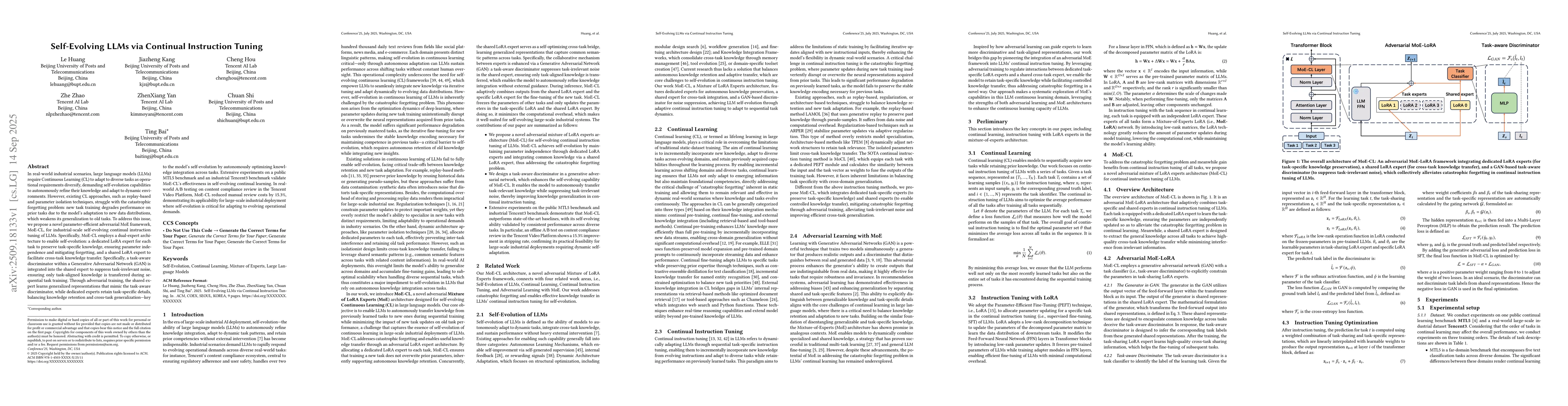 Thumbnail for Self-Evolving LLMs via Continual Instruction Tuning