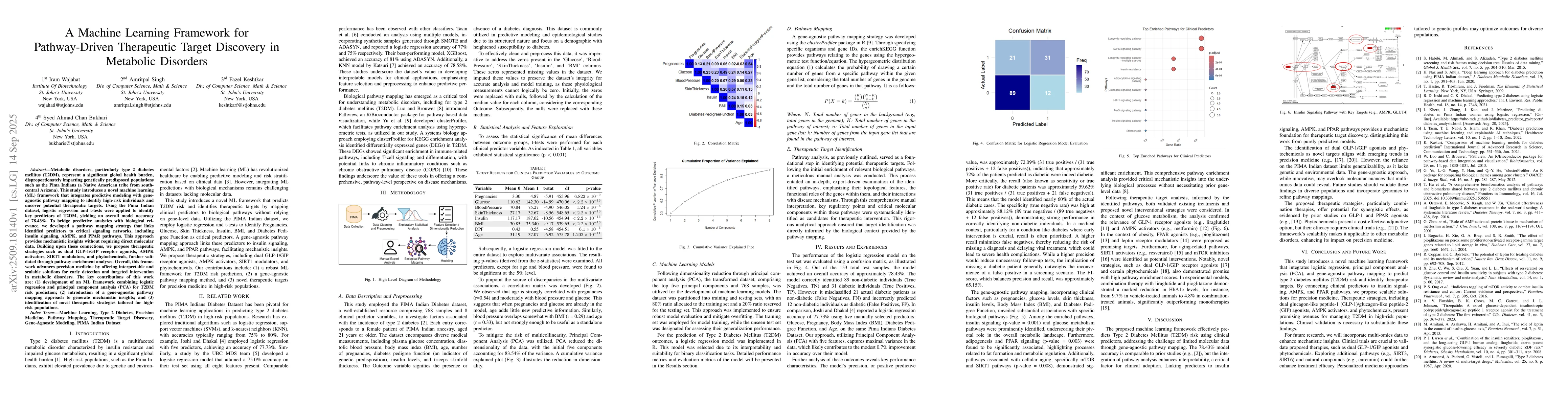 Thumbnail for A Machine Learning Framework for Pathway-Driven Therapeutic Target
  Discovery in Metabolic Disorders