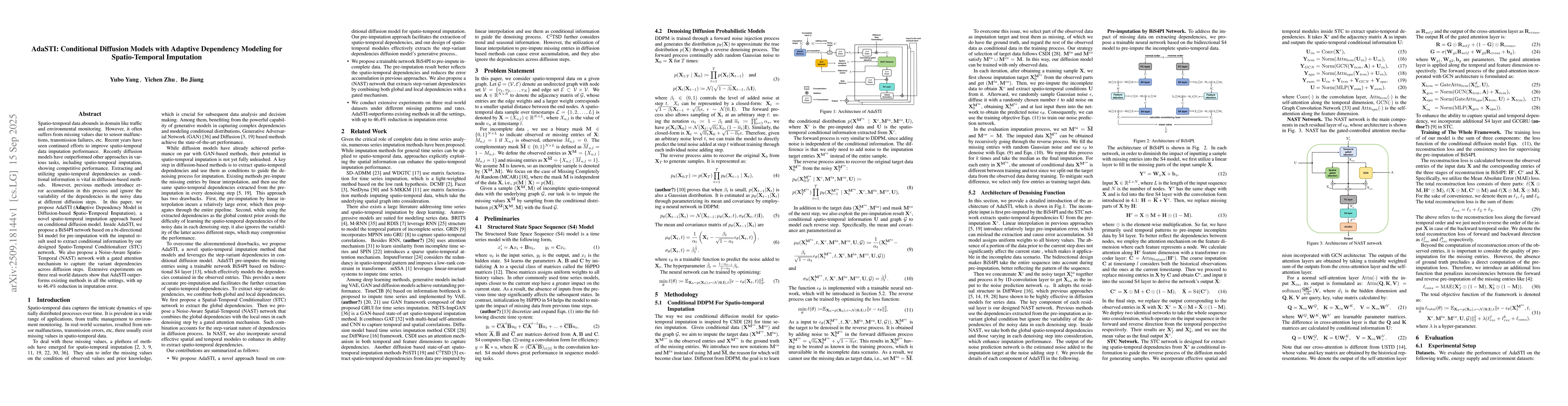 Thumbnail for AdaSTI: Conditional Diffusion Models with Adaptive Dependency Modeling
  for Spatio-Temporal Imputation