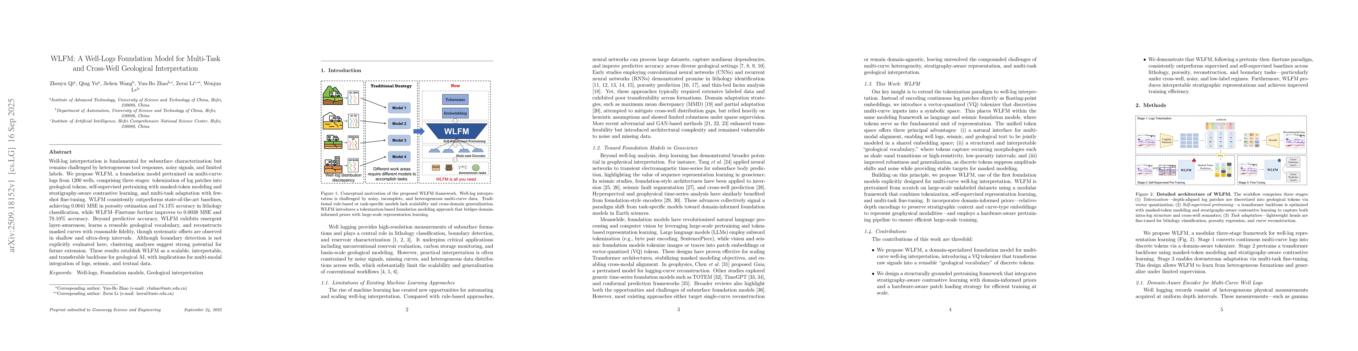 Thumbnail for WLFM: A Well-Logs Foundation Model for Multi-Task and Cross-Well
  Geological Interpretation