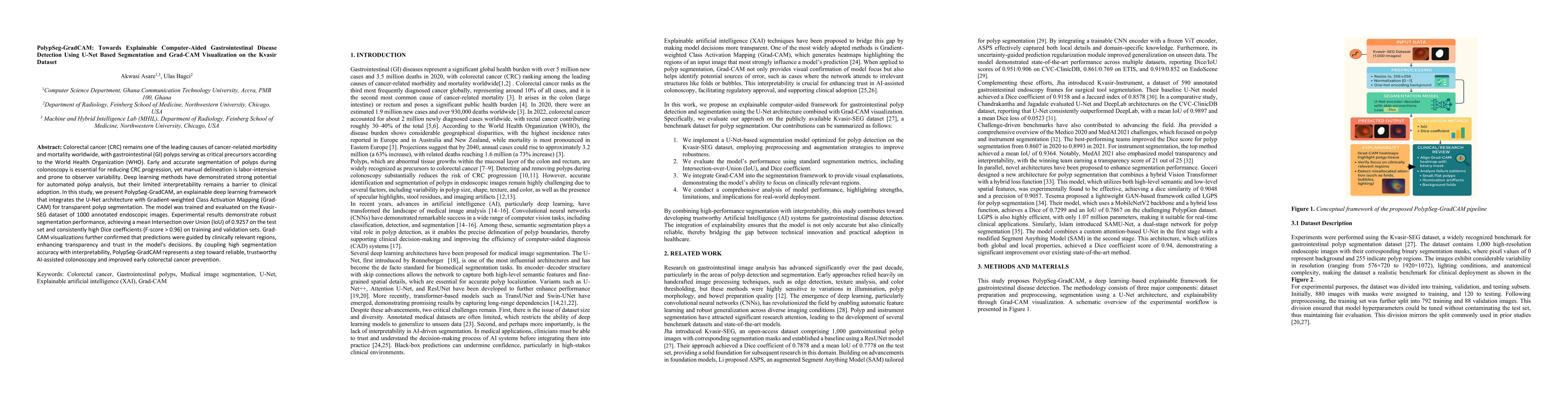 Thumbnail for PolypSeg-GradCAM: Towards Explainable Computer-Aided Gastrointestinal
  Disease Detection Using U-Net Based Segmentation and Grad-CAM Visualization
  on the Kvasir Dataset