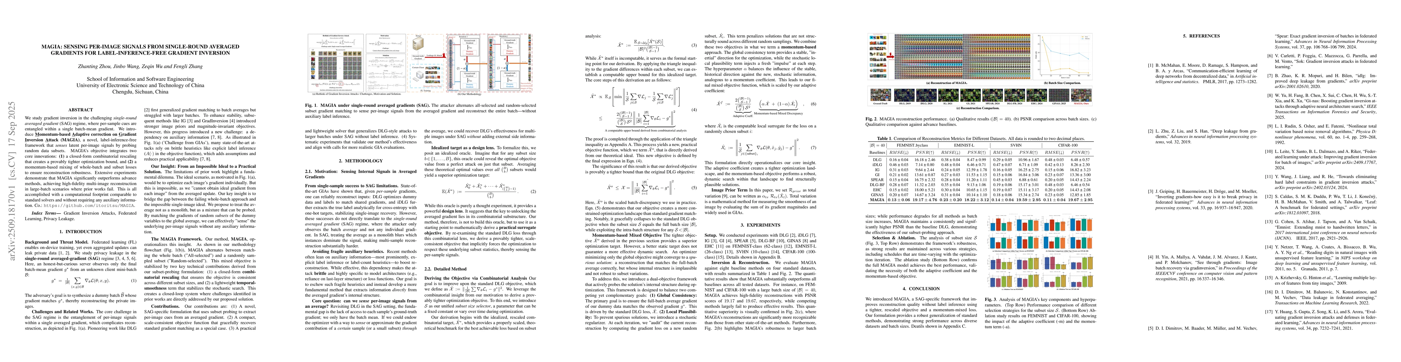 Thumbnail for MAGIA: Sensing Per-Image Signals from Single-Round Averaged Gradients
  for Label-Inference-Free Gradient Inversion