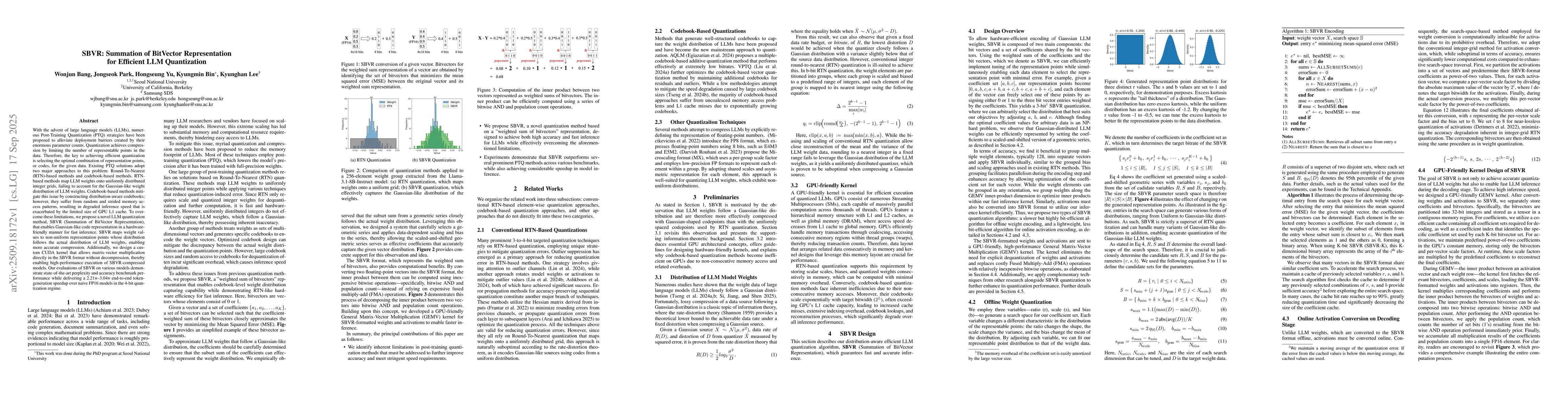Thumbnail for SBVR: Summation of BitVector Representation for Efficient LLM
  Quantization