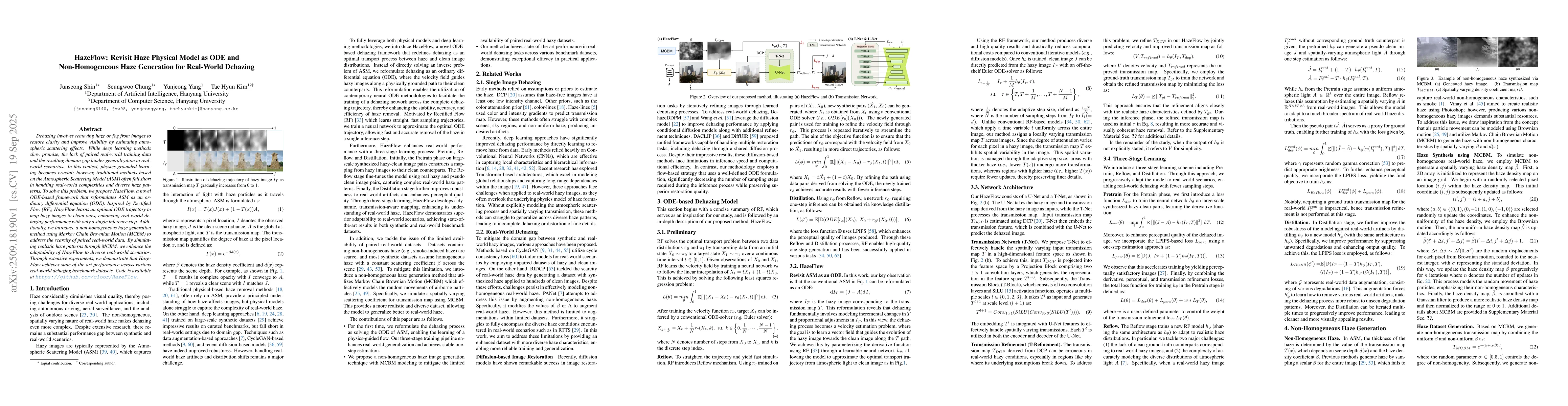 Thumbnail for HazeFlow: Revisit Haze Physical Model as ODE and Non-Homogeneous Haze
  Generation for Real-World Dehazing