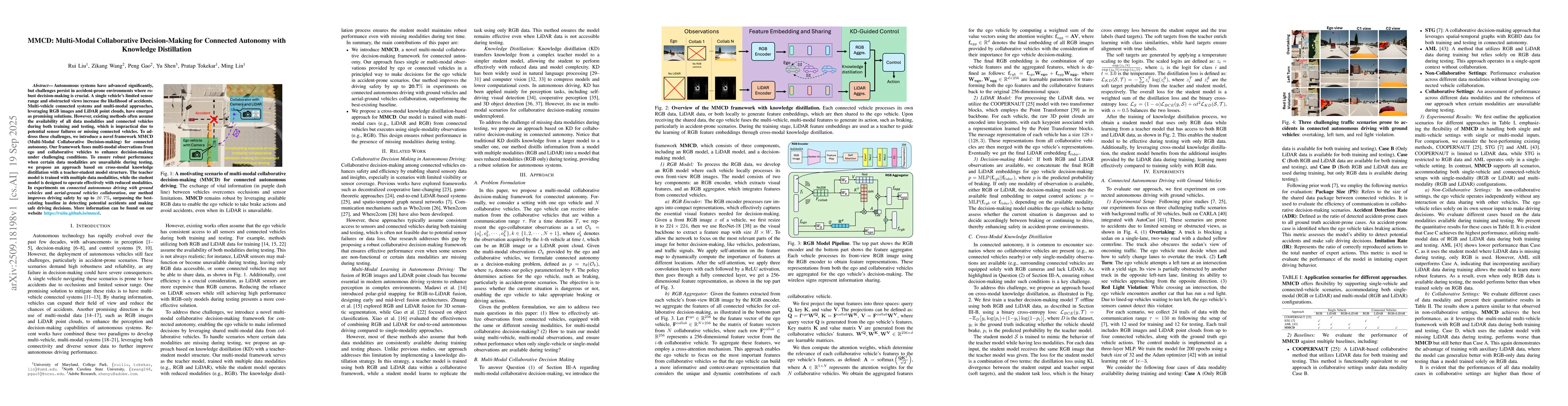 Thumbnail for MMCD: Multi-Modal Collaborative Decision-Making for Connected Autonomy
  with Knowledge Distillation