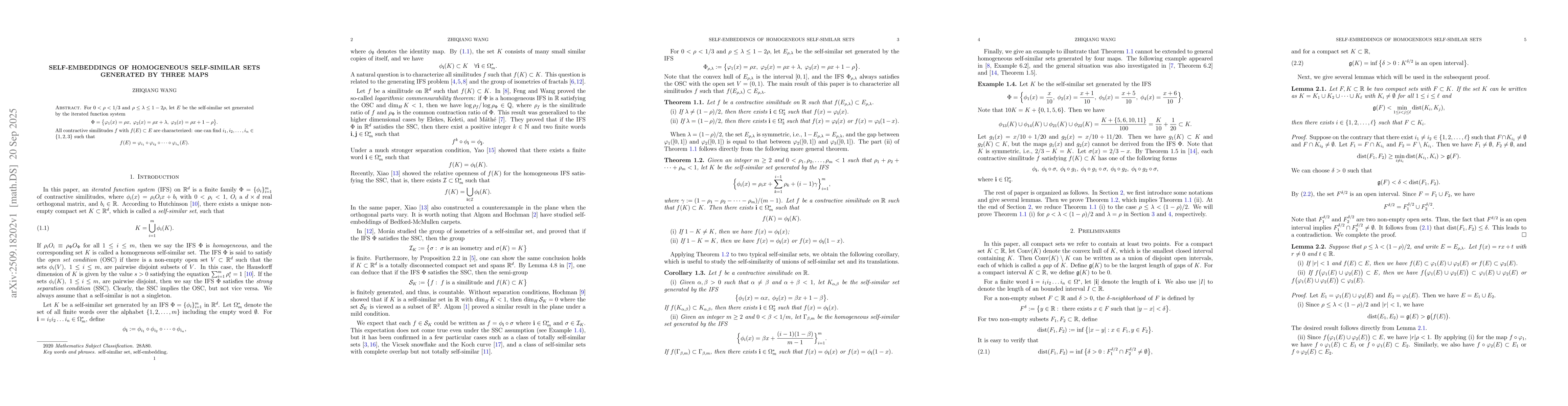 Thumbnail for Self-embeddings of homogeneous self-similar sets generated by three maps