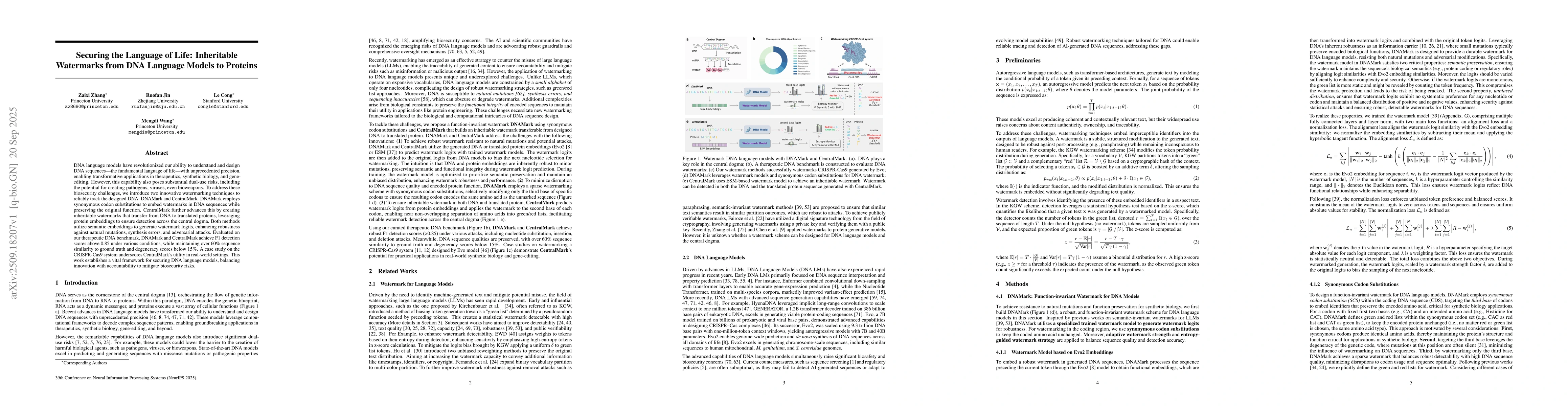 Thumbnail for Securing the Language of Life: Inheritable Watermarks from DNA Language
  Models to Proteins