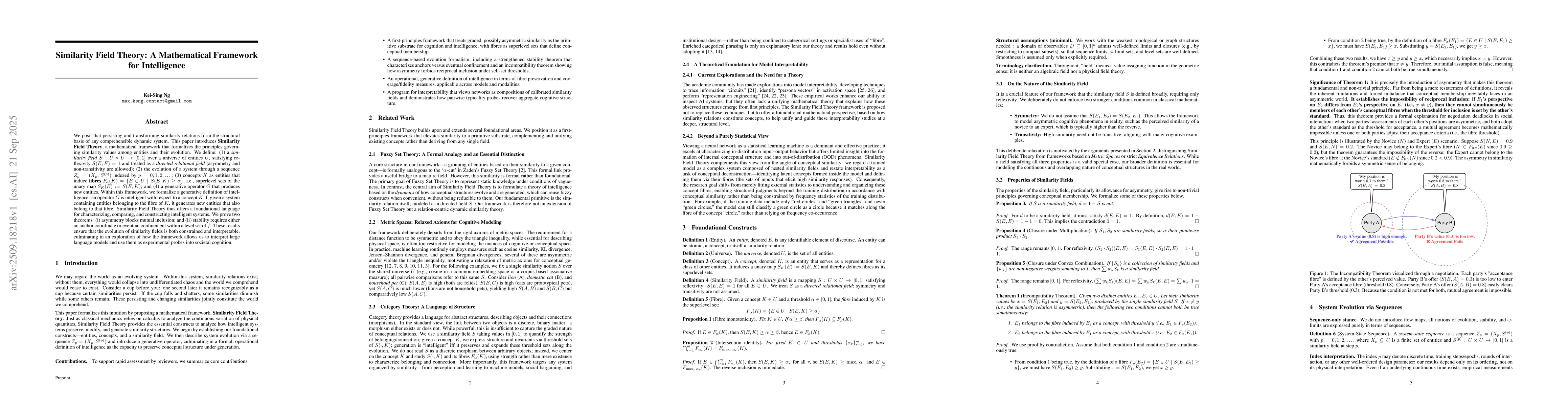 Thumbnail for Similarity Field Theory: A General Mathematical Framework for
  Intelligence