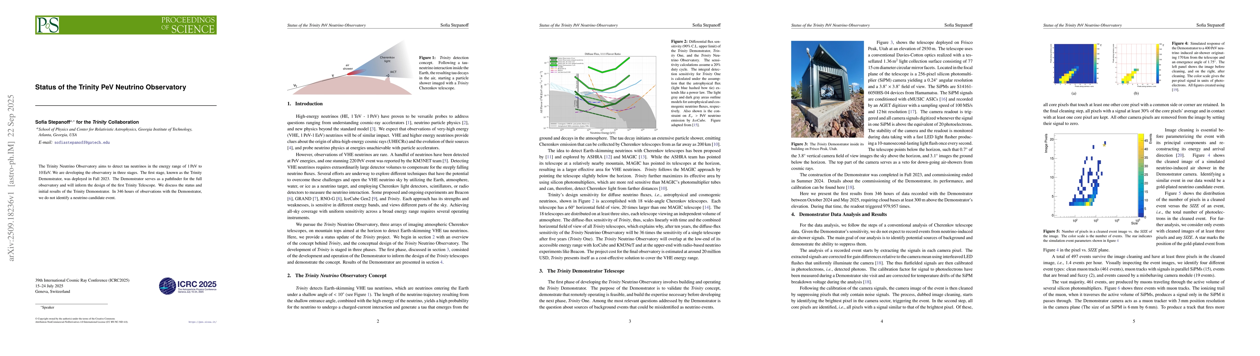 Thumbnail for Status of the Trinity PeV Neutrino Observatory