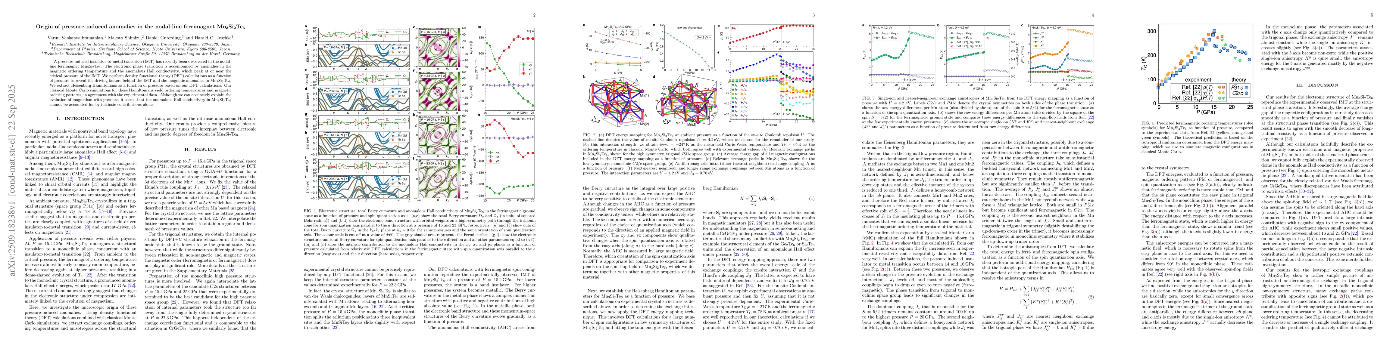 Thumbnail for Origin of pressure-induced anomalies in the nodal-line ferrimagnet
  Mn$_3$Si$_2$Te$_6$