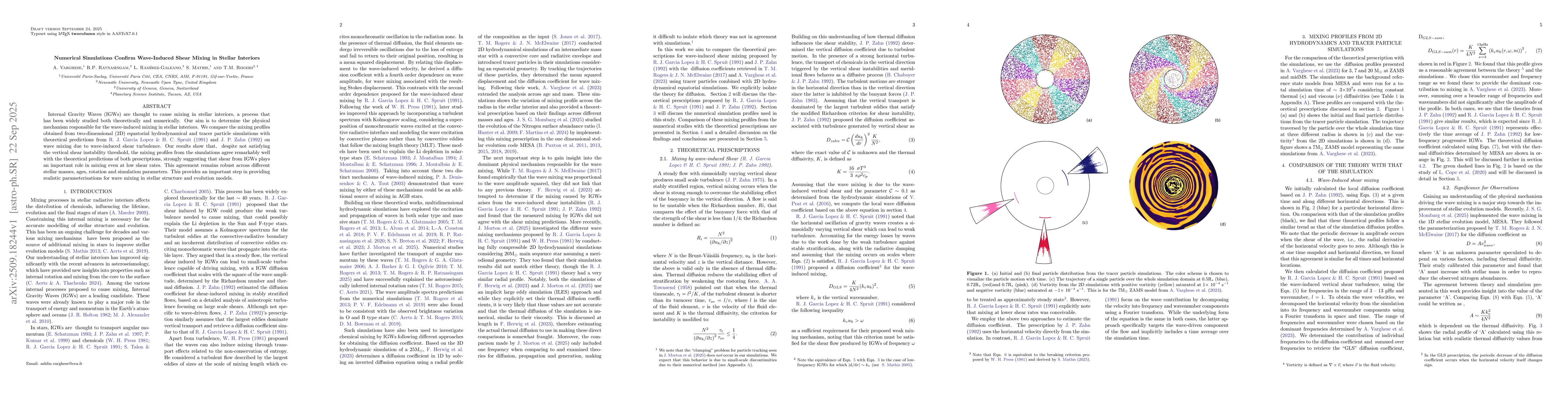 Thumbnail for Numerical Simulations Confirm Wave-Induced Shear Mixing in Stellar
  Interiors