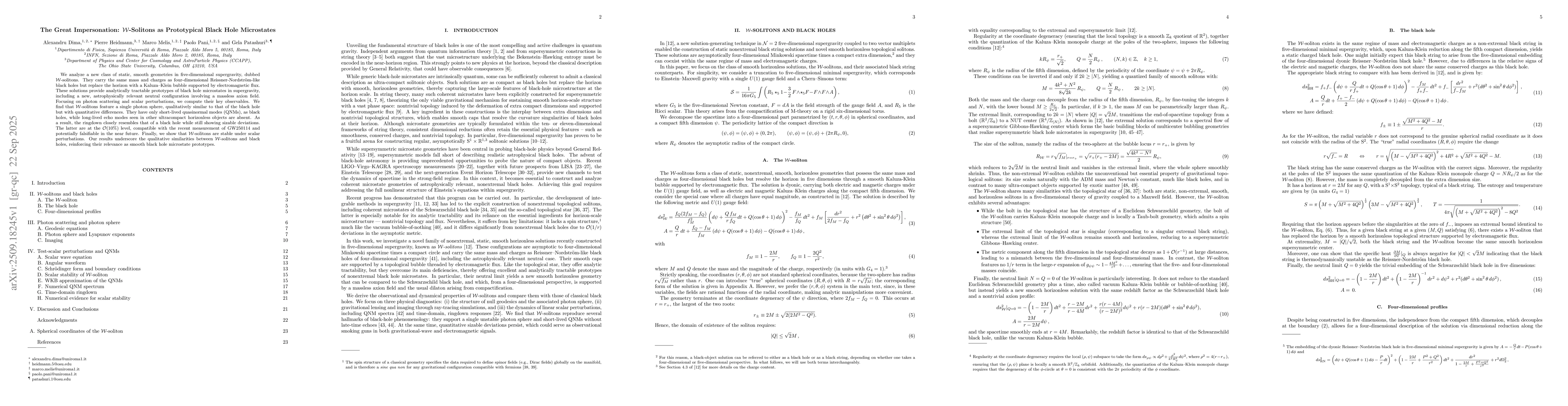 Thumbnail for The Great Impersonation: $\mathcal{W}$-Solitons as Prototypical Black
  Hole Microstates