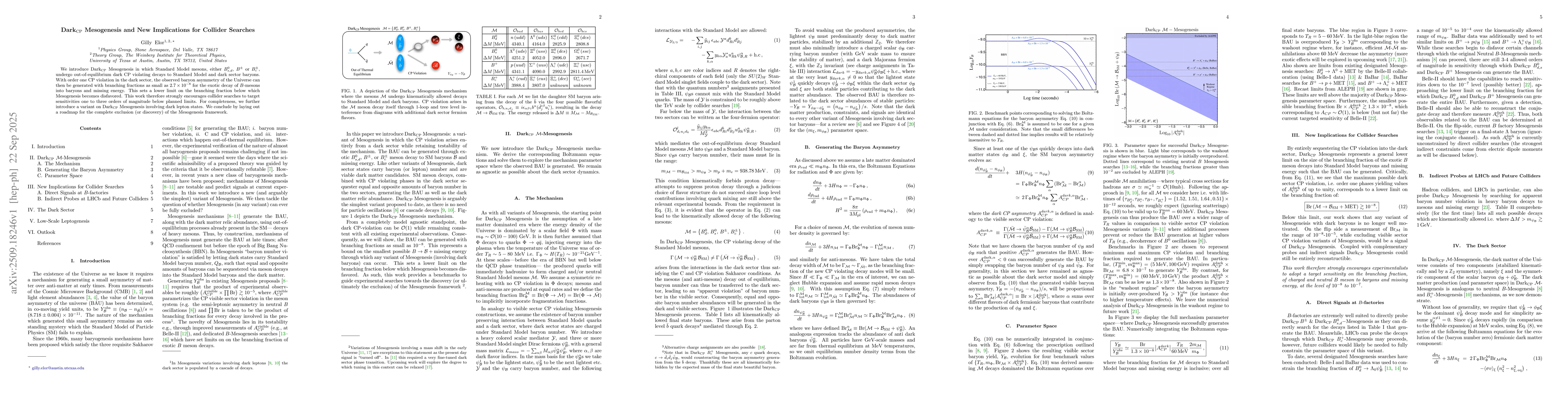 Thumbnail for $\text{Dark}_{CP}$ Mesogenesis and New Implications for Collider
  Searches