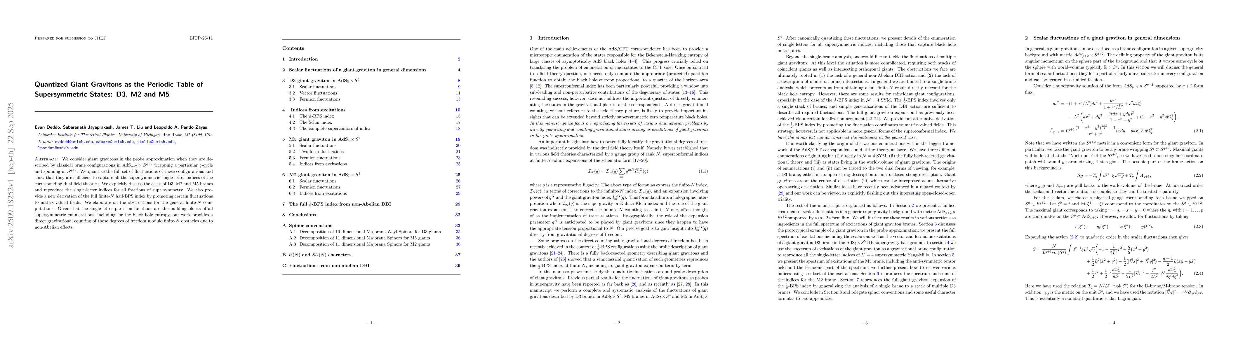 Thumbnail for Quantized Giant Gravitons as the Periodic Table of Supersymmetric
  States: D3, M2 and M5