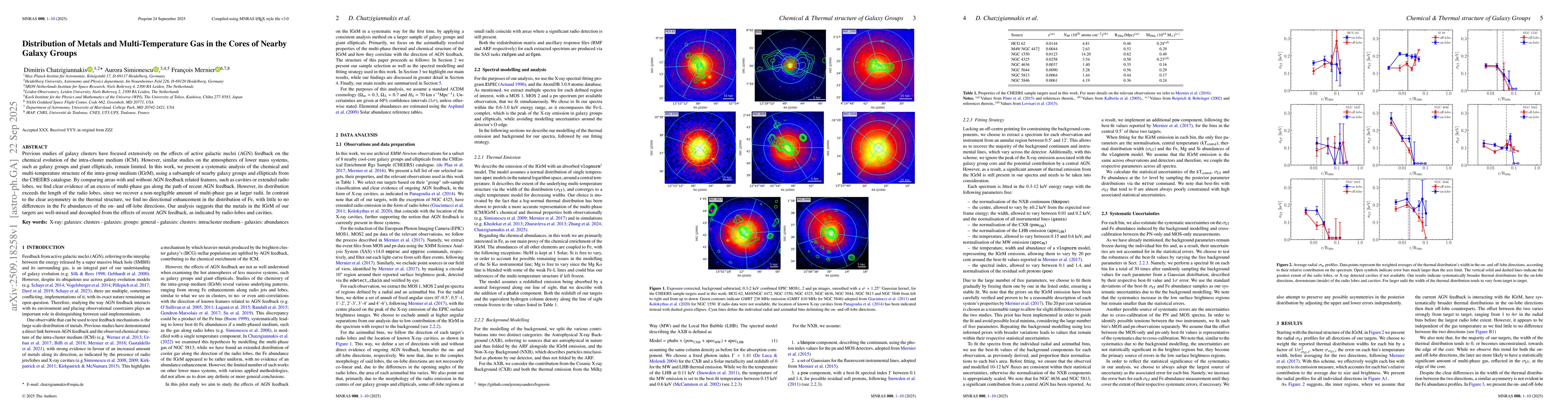 Thumbnail for Distribution of Metals and Multi-Temperature Gas in the Cores of Nearby
  Galaxy Groups