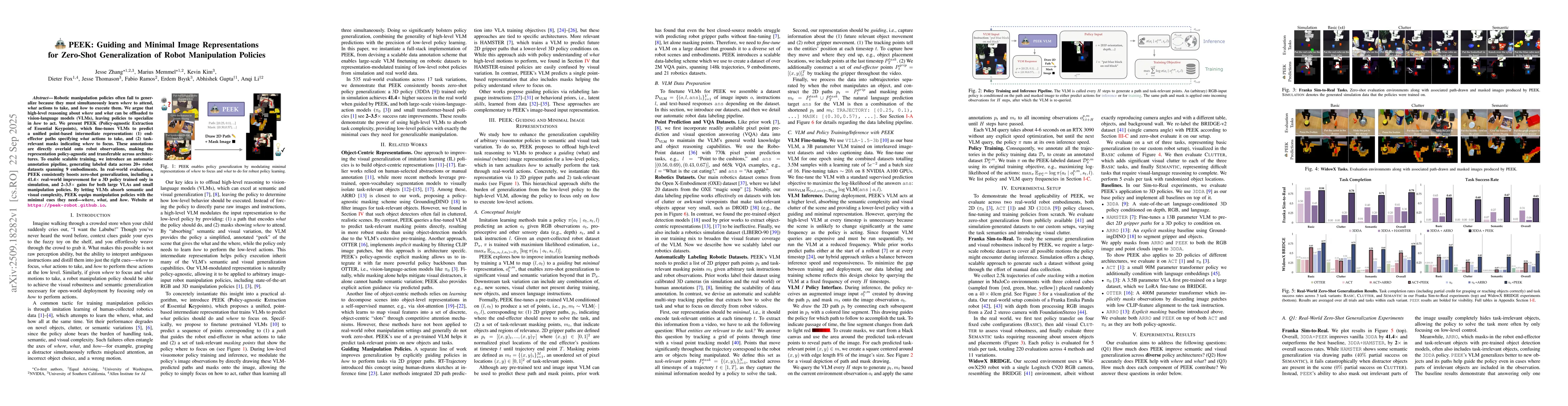 Thumbnail for PEEK: Guiding and Minimal Image Representations for Zero-Shot
  Generalization of Robot Manipulation Policies