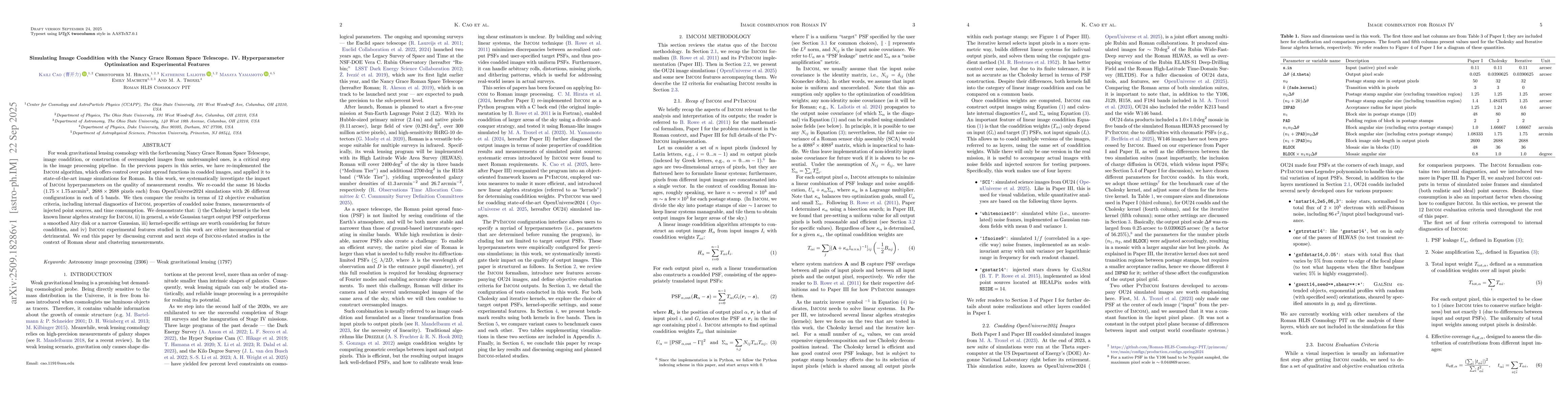 Thumbnail for Simulating Image Coaddition with the Nancy Grace Roman Space Telescope.
  IV. Hyperparameter Optimization and Experimental Features