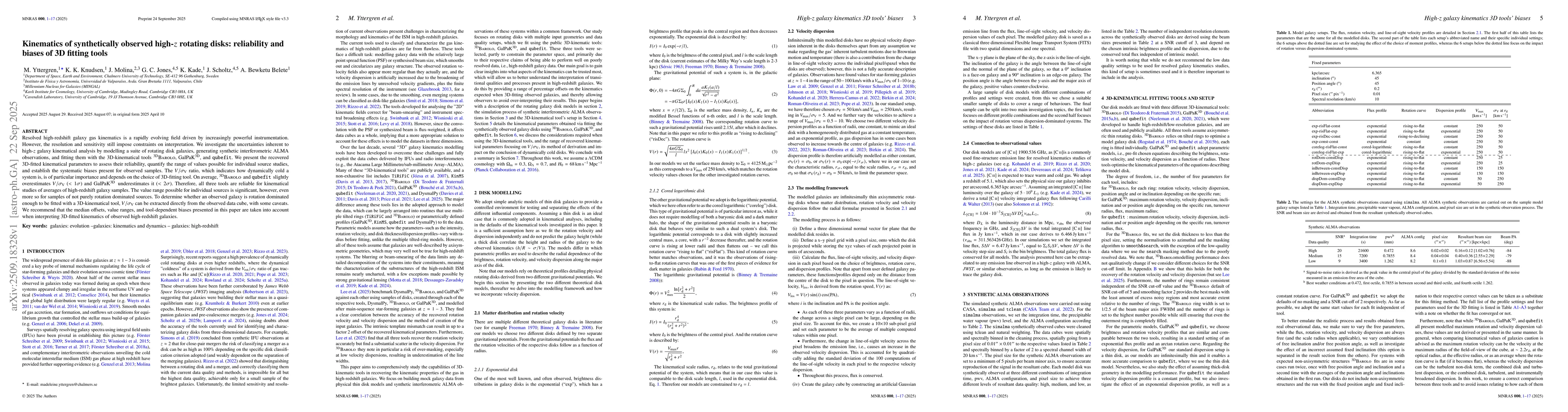 Thumbnail for Kinematics of synthetically observed high-$z$ rotating disks:
  reliability and biases of 3D fitting tools