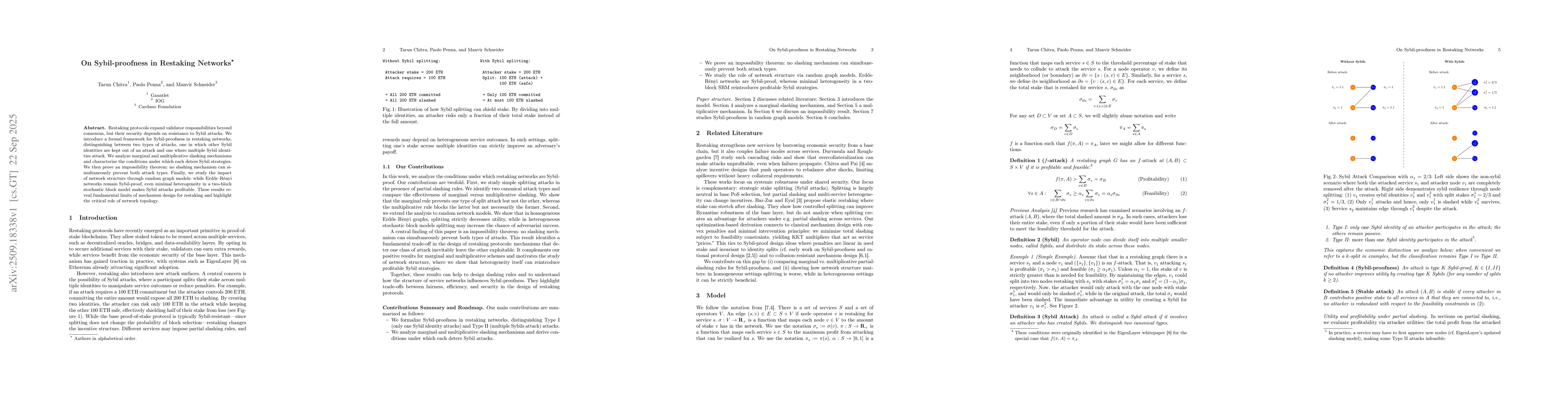 Thumbnail for On Sybil-proofness in Restaking Networks