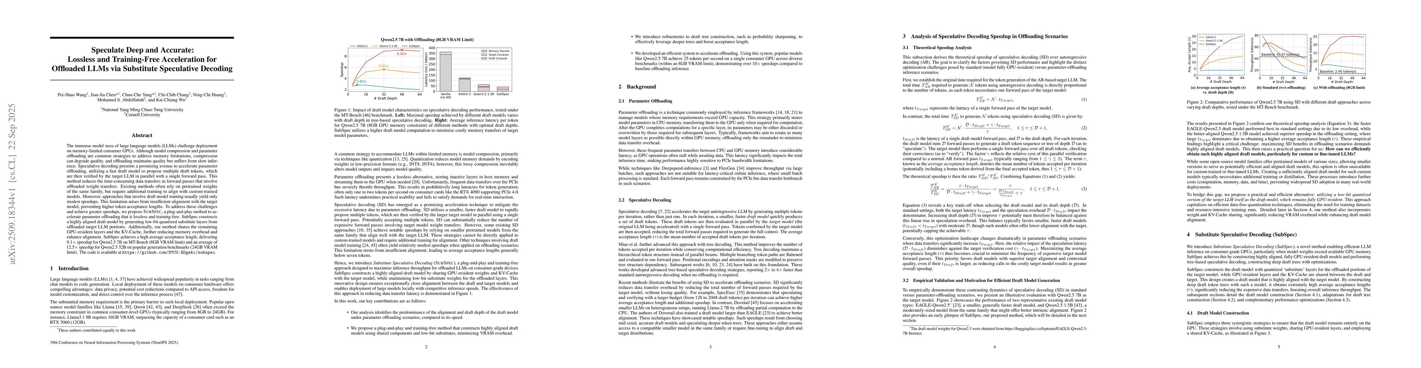Thumbnail for Speculate Deep and Accurate: Lossless and Training-Free Acceleration for
  Offloaded LLMs via Substitute Speculative Decoding