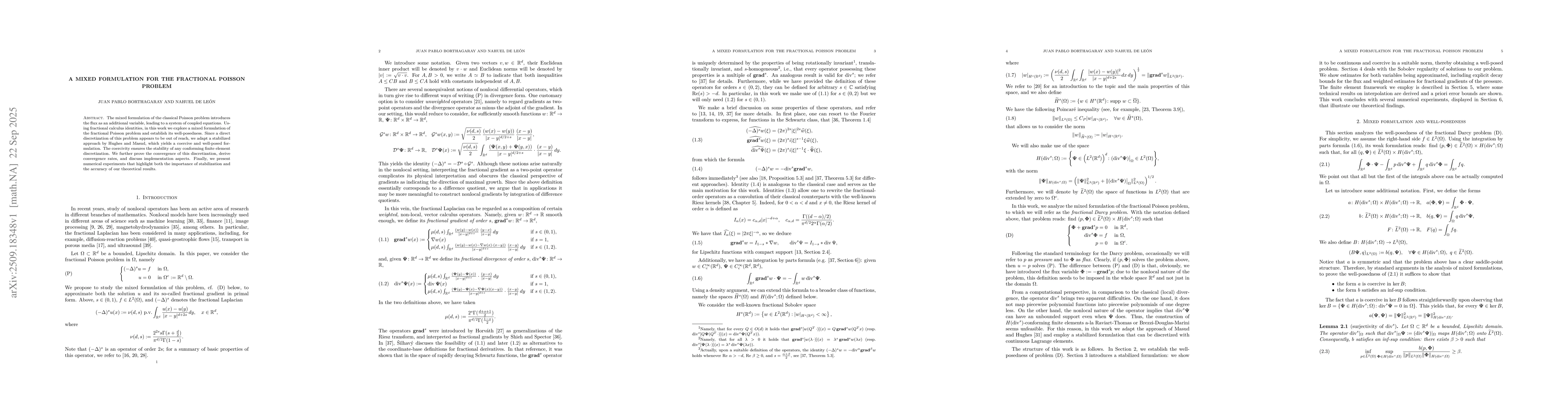Thumbnail for A mixed formulation for the fractional Poisson problem