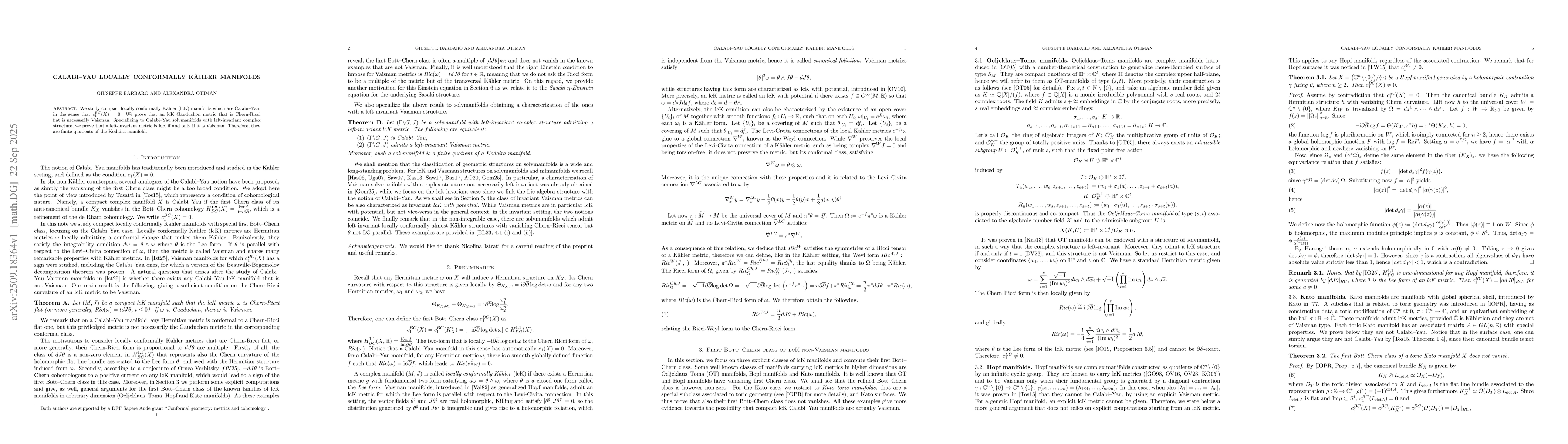 Thumbnail for Calabi-Yau locally conformally Kähler manifolds