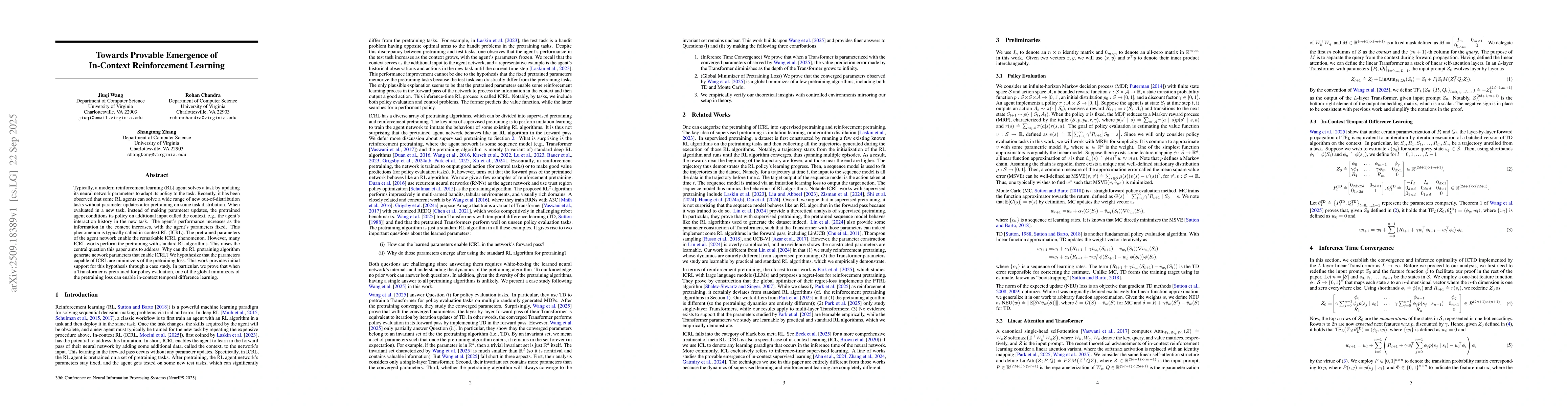 Thumbnail for Towards Provable Emergence of In-Context Reinforcement Learning