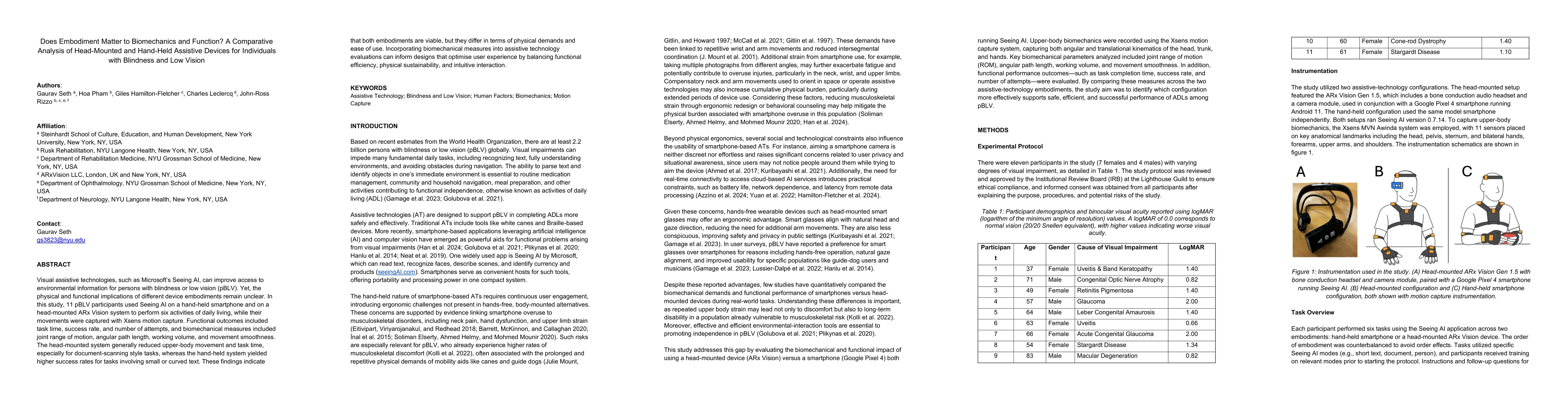 Thumbnail for Does Embodiment Matter to Biomechanics and Function? A Comparative
  Analysis of Head-Mounted and Hand-Held Assistive Devices for Individuals with
  Blindness and Low Vision