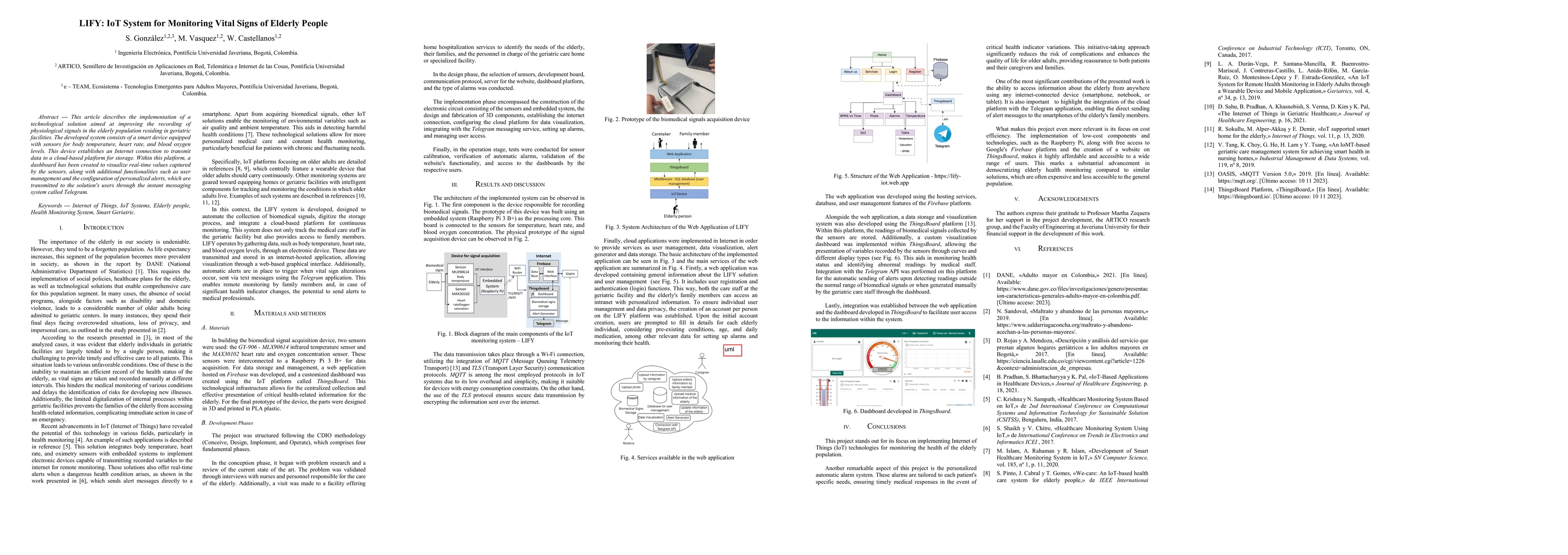 Thumbnail for LIFY: IoT System for Monitoring Vital Signs of Elderly People