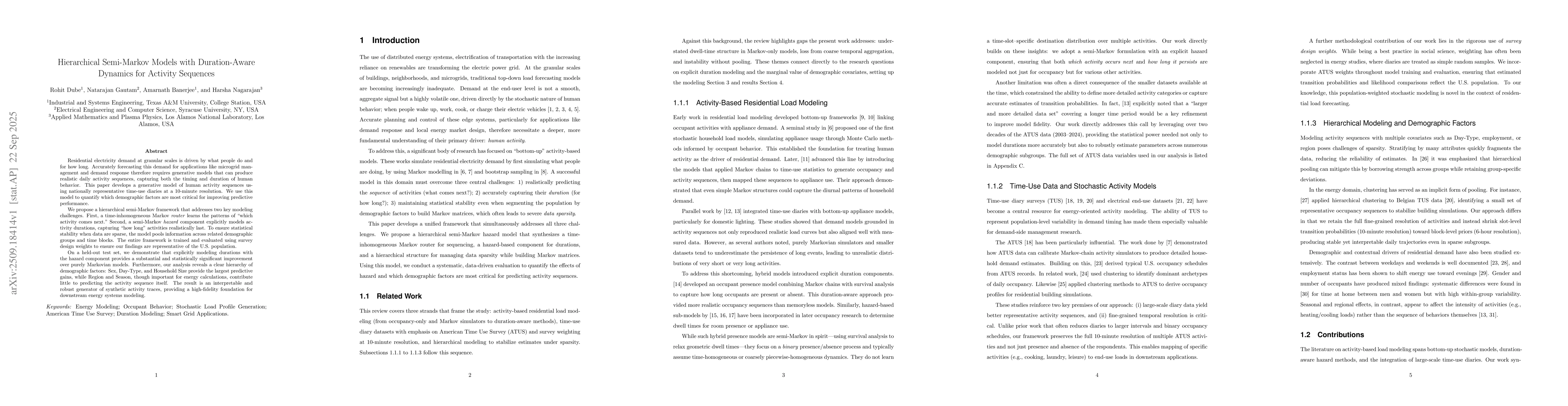 Thumbnail for Hierarchical Semi-Markov Models with Duration-Aware Dynamics for
  Activity Sequences