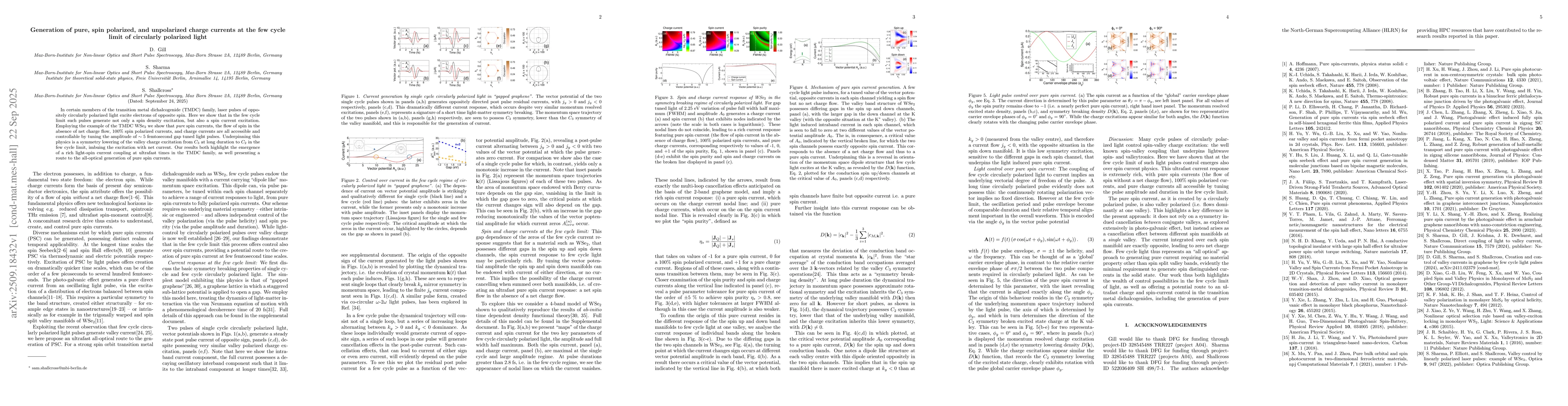 Thumbnail for Generation of pure, spin polarized, and unpolarized charge currents at
  the few cycle limit of circularly polarized light