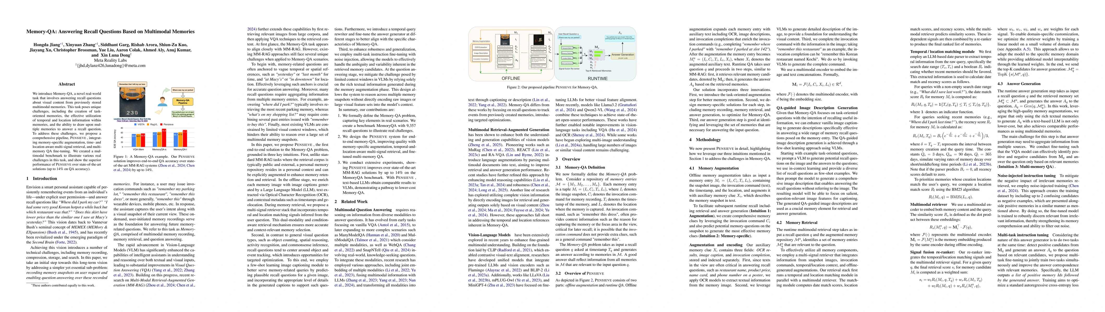 Thumbnail for Memory-QA: Answering Recall Questions Based on Multimodal Memories