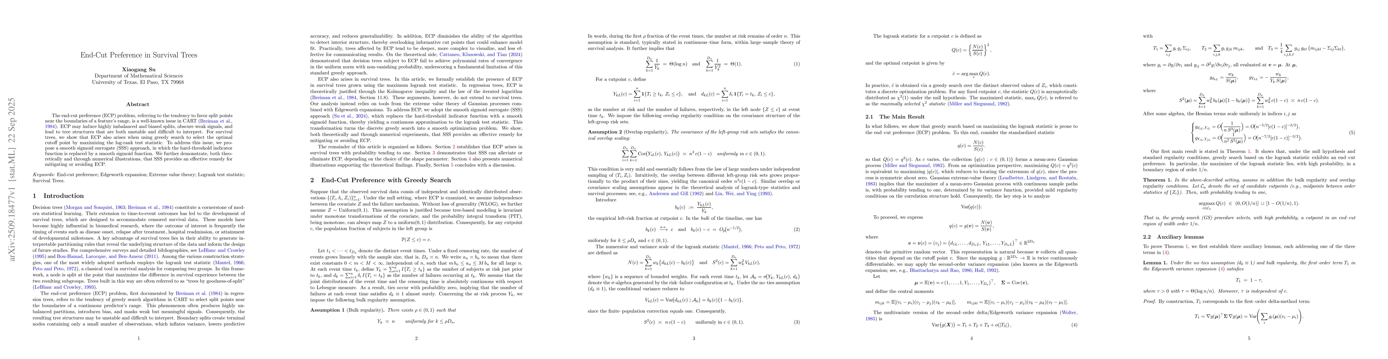 Thumbnail for End-Cut Preference in Survival Trees