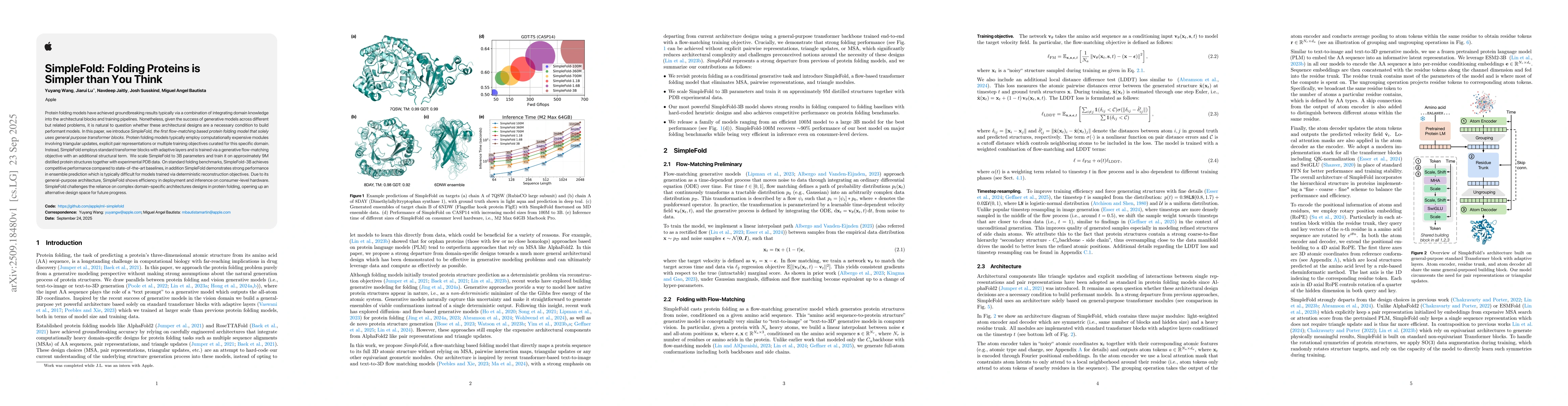 Thumbnail for SimpleFold: Folding Proteins is Simpler than You Think