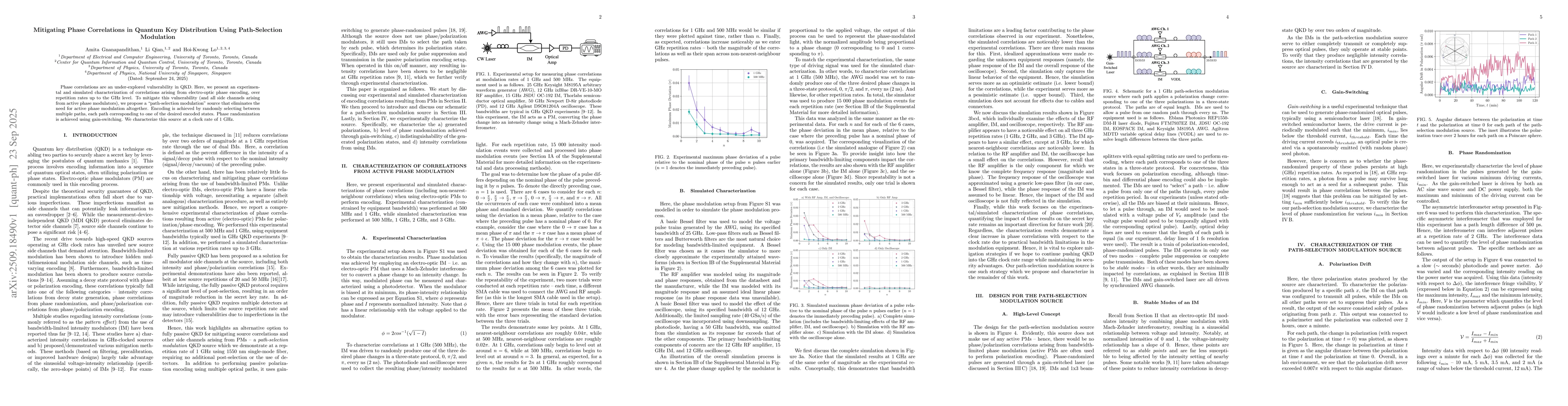 Thumbnail for Mitigating Phase Correlations in Quantum Key Distribution Using
  Path-Selection Modulation