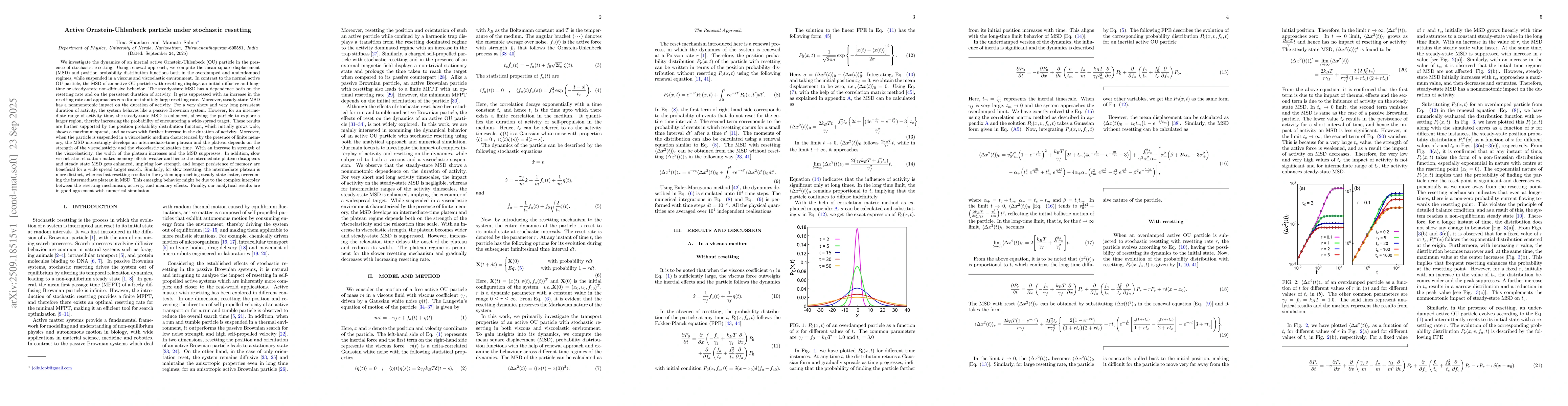 Thumbnail for Active Ornstein-Uhlenbeck particle under stochastic resetting