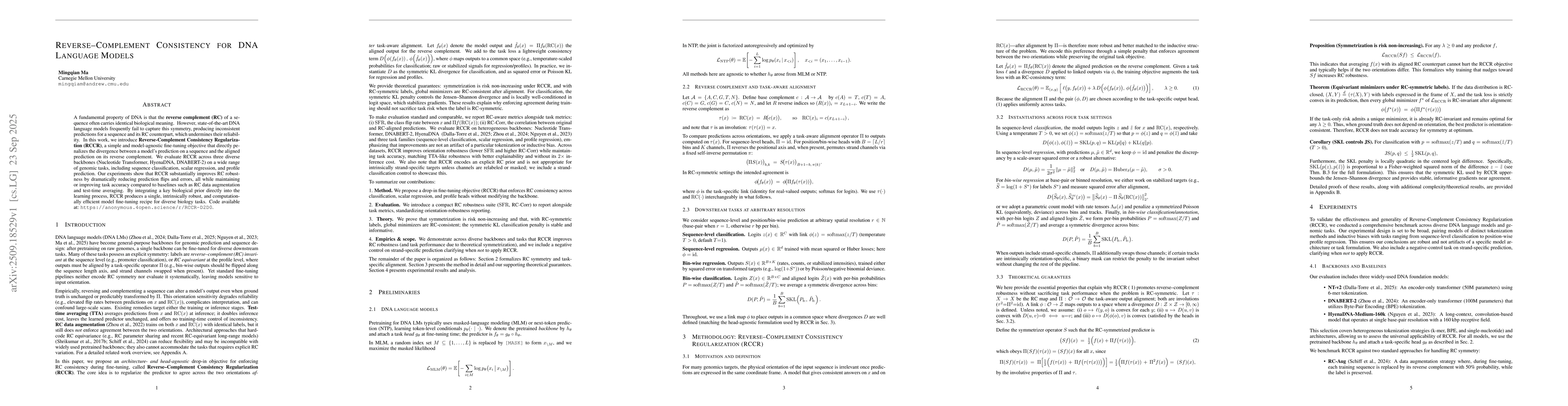 Thumbnail for Reverse-Complement Consistency for DNA Language Models