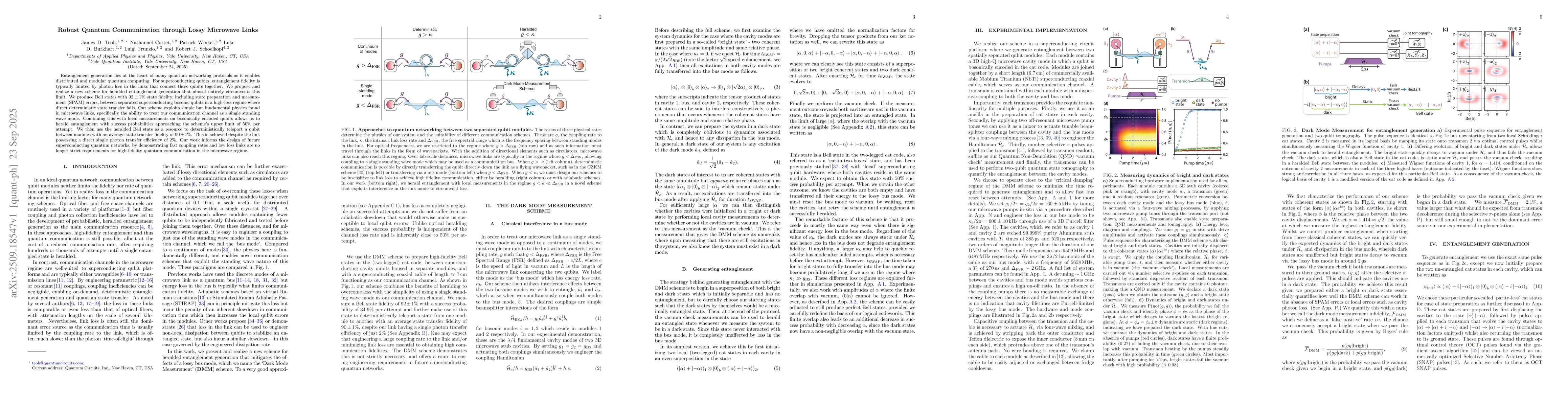 Thumbnail for Robust quantum communication through lossy microwave links